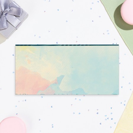 Money envelope "Happy Birthday!" Cutting, embossing, turquoise background, 8x17 cm-2