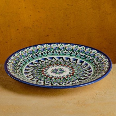 Plant of Rishtan ceramics "Patterns", 27 cm, Blue Mix-3