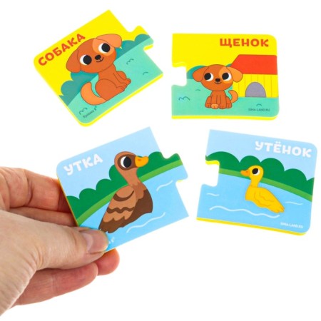 Soft puzzle for kids “Who is my mother?”, 5 puzzles, crush me-5