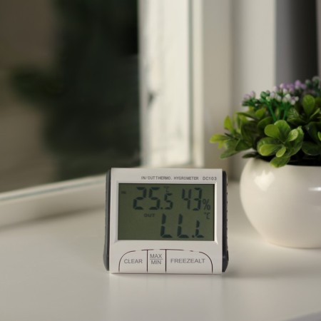Thermometer Luazon LTR-15, electronic, 2 temperature sensors, humidity sensor, white