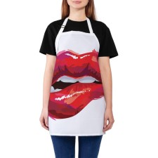 Apron kitchen with a photo print “Lips of seduction”, adjustable, size OS