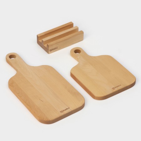 A set of cutting boards on a stand 2 pcs: 38 × 18, 28 × 18 cm, saturated with mineral oil, birch-10