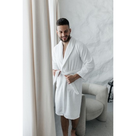 Terry dressing gown, size 48, white color-9