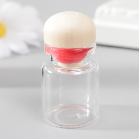 Decor for creativity glass "A bottle with a round lid" 5 ml, 2.2x2.2x3 cm