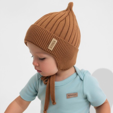 Children's hat minku rr 42-44, brown color-2