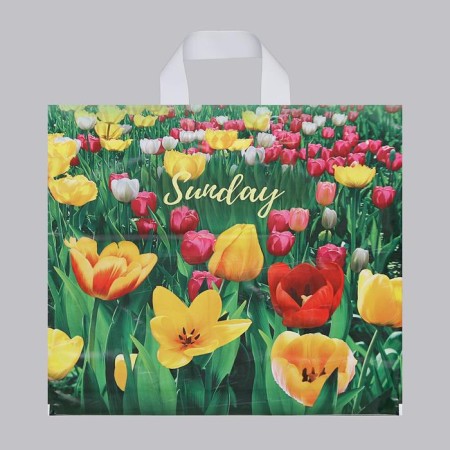 Package "Field of Tulips", polyethylene with a loop pen, 40 x 42 cm, 45 μm