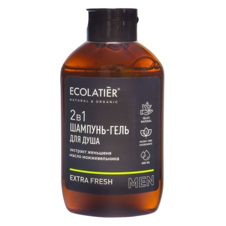Shampoo and shower gel Ecolatier Extra Fresh, 2 in 1, 400 ml