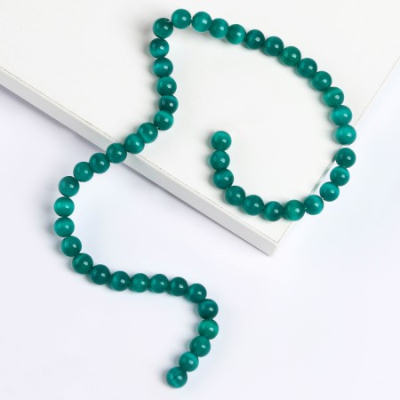 Beads made of natural stone "Cat Eye" set of 50 pcs., 1 pc. - 8 mm, green-2