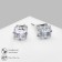 Earrings with rhinestones "Pusets" radiance, square, d = 0.6, white color in silver