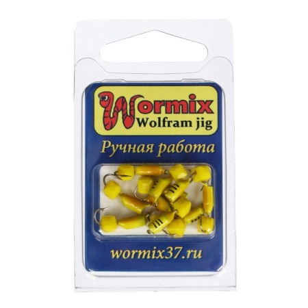 Mormyshka column with a "cheese" cube (lemon), weight 1 g, size 3-1