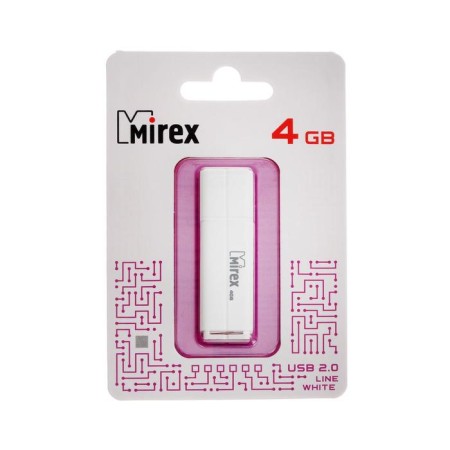 Flash drive Mirex Line White, 4 GB, USB2.0, th Up 25 MB/s, PBU up to 15 Mb/s, white-2