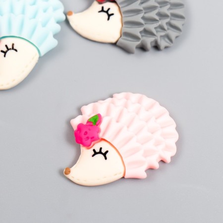 Decor for creativity Plastic "Hedgehog with Flower" mix 2.5x3 cm-1