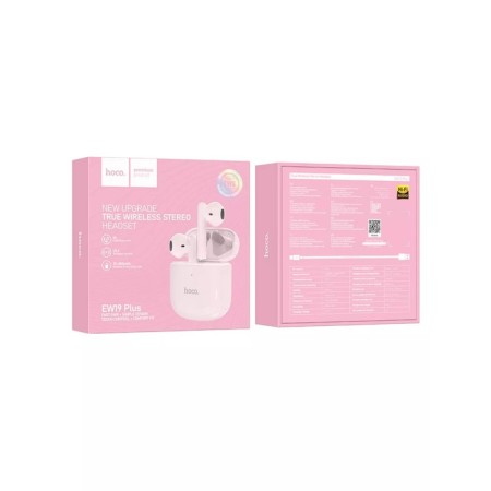 Hoco EW19, TWS headphones, wireless, inserts, BT 5.3, 25/300 mAh, pink-3