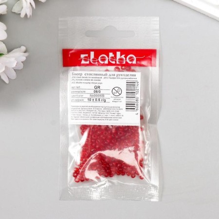 Beads "Zlatka" 08/0 10 g 0005b red-2