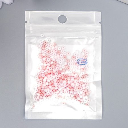 Glass 8/0 "Marshmallow. Matte. Melange. Pink marshmallow" 10 g-2