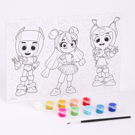 Picture for coloring by numbers "Heroes"-1