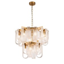 Suspended Indigo lamp, 12027/12p Brass. 12x40W, E14, 620x620x535/1310 mm, transparent color