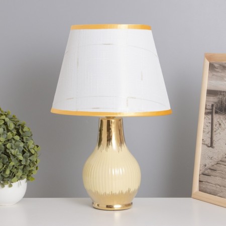 Table lamp "Alba" 1x40W E14 beige/gold 24x24x40cm