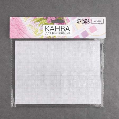 Canvas for embroidery No. 11, 30 × 20 cm, white color-3