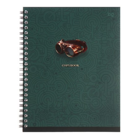 A notebook of 96 sheets in a cage on the crest "steampunk", cover of shallow cardboard, matte lamination, selective varnish, mix-4