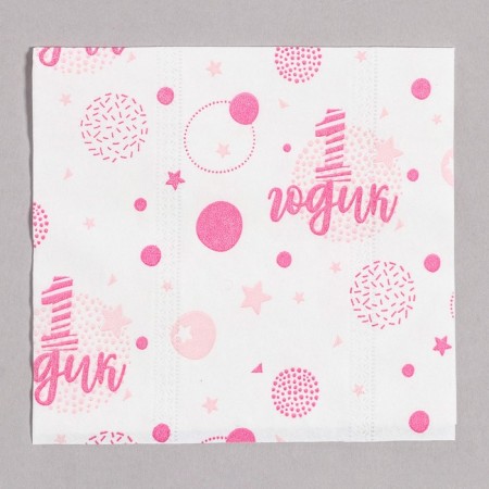 Paper napkins "1 year", girl, 60 pcs in a bag, 3 layers-6