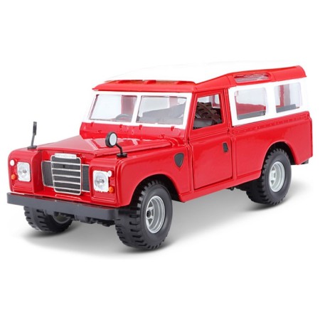 BBURAGO LAND Rover Series II, Die-Cast, 1:25, opening doors, red red