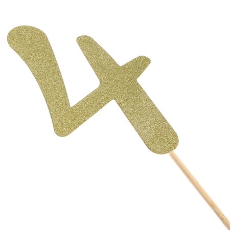 Topper in the cake "number 4", color gold-1