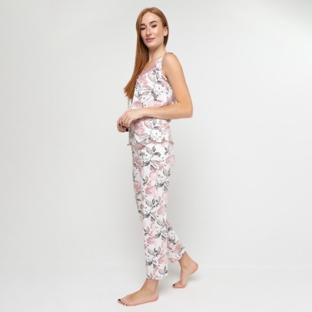 Female homemade set (T -shirt/pants), milk color, size 44-1
