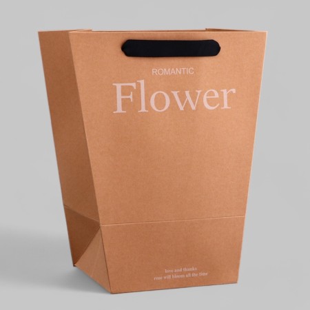 Package-crossbreaker trapezoid, "flowers", craft, 25x16x30cm 250g.
