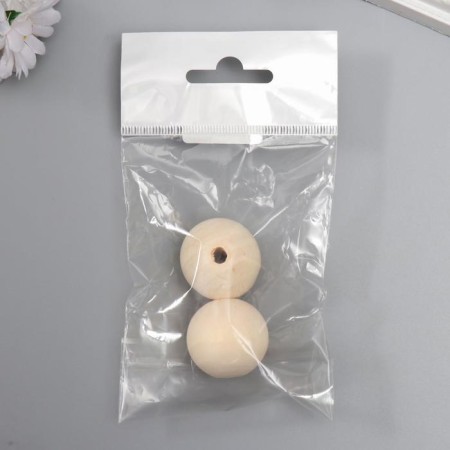 Wooden beads d = 30 mm (set 2 pcs) without coating-2