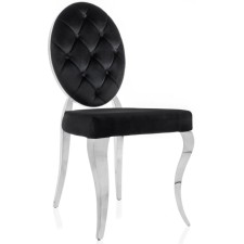Stool on a metal frame ODDA Metal/velor, chrome/black 50.5x65x91 cm