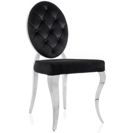 Stool on a metal frame ODDA Metal/velor, chrome/black 50.5x65x91 cm