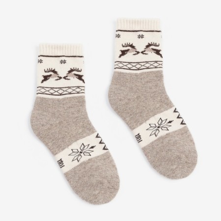 Women's socks from Mongolian wool, gray color, size 25 (40-42)-1