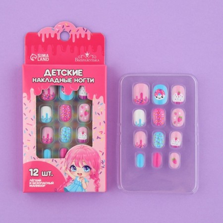 Children's false nails "Sweet Dessert", 12 pcs-1