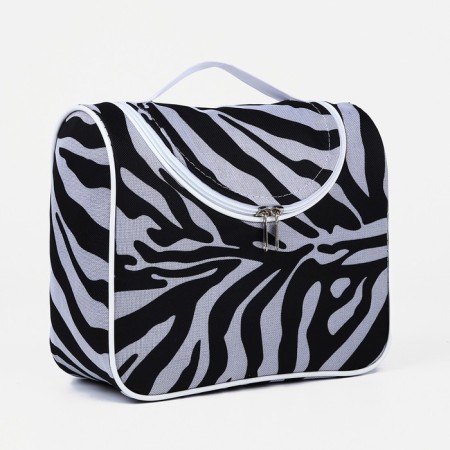 Cosmetic bag with lightning, black/white color
