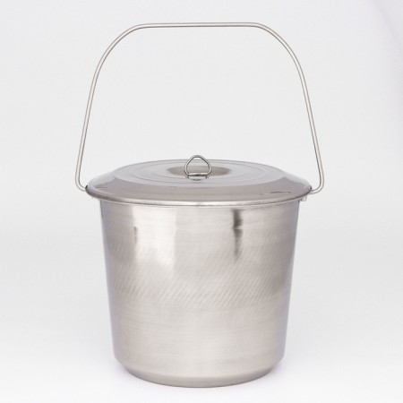 A bucket with a lid, 12 l, a measured scale, stainless steel-1