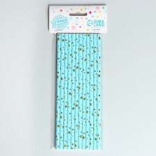 Stars of cocktail tubes, set 12 pcs., Blue color