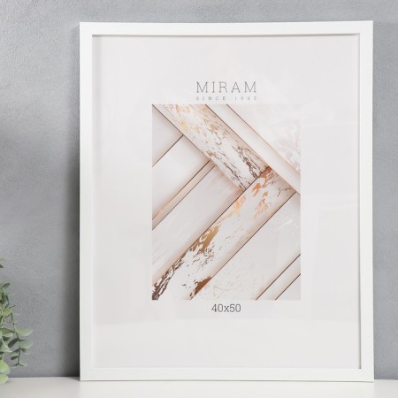 Photo frame Plastic "Mira" 40x50 cm 861 White (plastic screen)-1