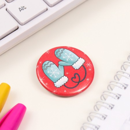 New Year of the setting icon d = 35 mm "mittens" 6.5x6.5 cm-3