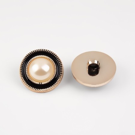 A set of buttons on the leg, d = 25 mm, 5 pcs, pearl/black color-2