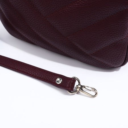 Richet Cross-Boda Bag on a zipper, external pocket, burgundy color-6