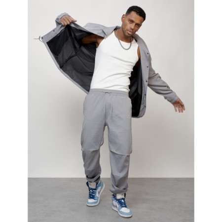 Male tracksuit, size 56, gray color-1