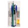 Office set, children, 8 objects: 2 blue hands, black gel, eraser, sharpener, ruler, pencil b/g, glue mix