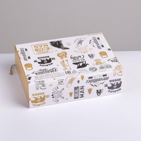 Gift folding box, packaging, “male”, 16.5 x 12.5 x 5 cm, without tape-2