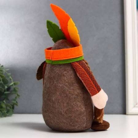 Interior doll "Grandma in an Indian headdress" 25x7x9 cm-3