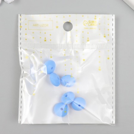 Busina silicone "flattened" porcelain-blue d = 1.2 cm-2