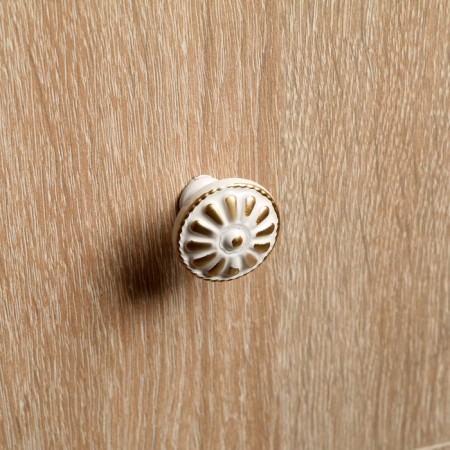 Handle button RK201, white, with a golden insert-5