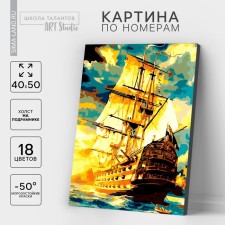 Picture on numbers on a canvas with a subframe 