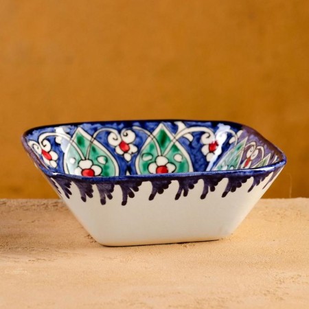 Salennik Rishtan ceramics "Flowers", 13 cm, blue, mix-3
