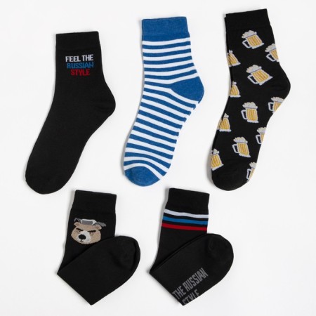 A set of men's socks KAFTAN Russia 5 pairs, size 41-44 (27-29 cm)-1